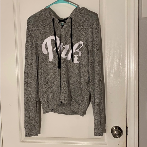 Pink Silver/White Hooded Sweater - Picture 1 of 3